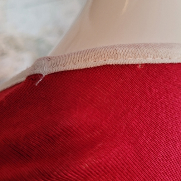 P.Michael Arkansas Razorbacks red long flowy tunic white trim asymmetrical hem L - Picture 4 of 15